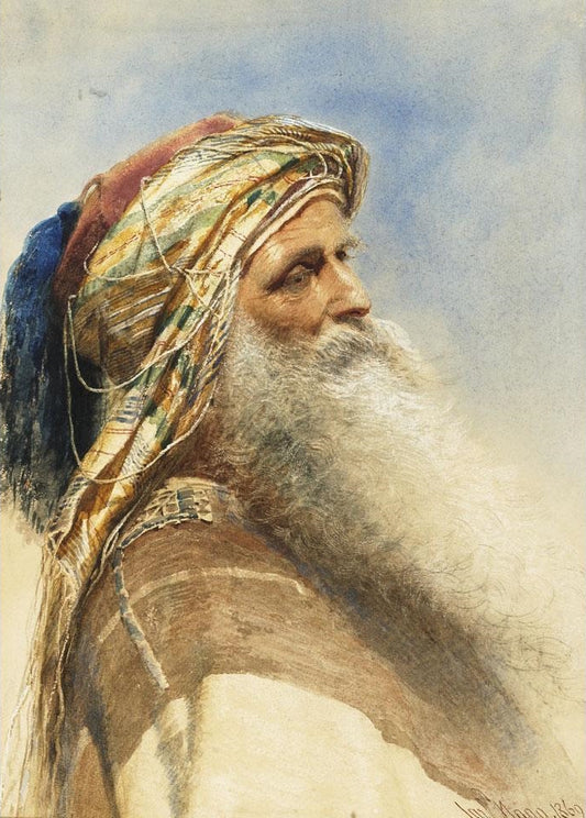 A Bearded Tribesman, vintage artwork by Carl Haag, A3 (16x12") Poster Print