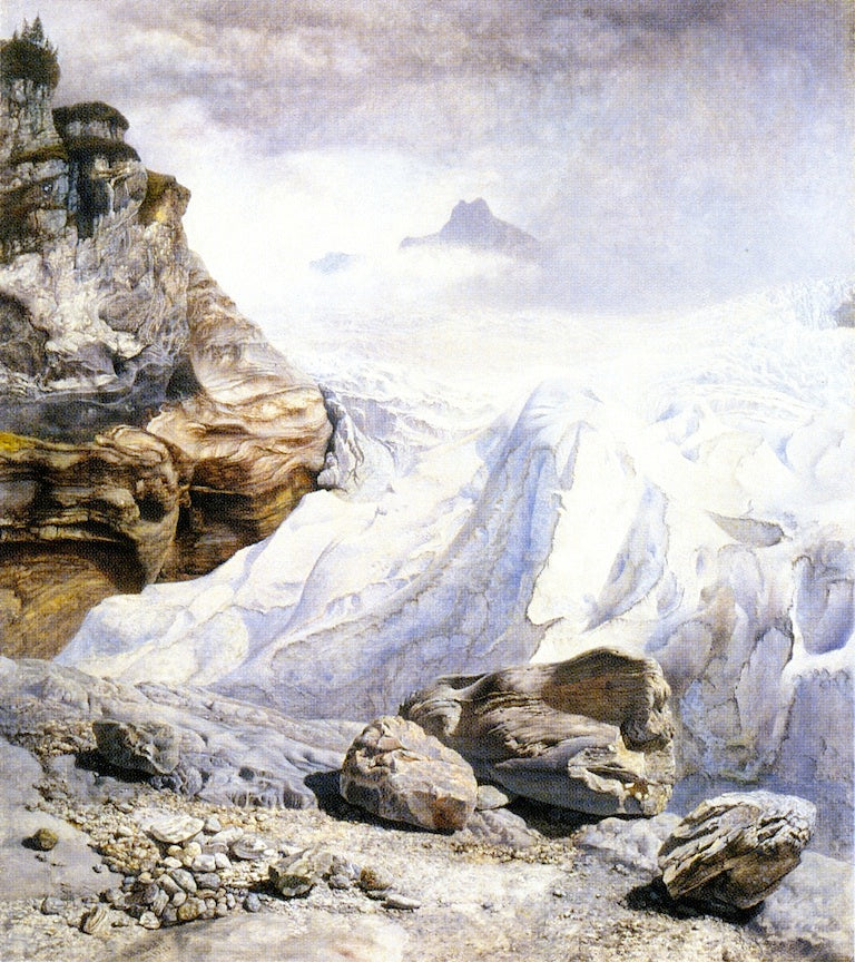 The Glacier  of Rosenlaui, vintage artwork by John Edward Brett, A.R.A., 12x8" (A4) Poster