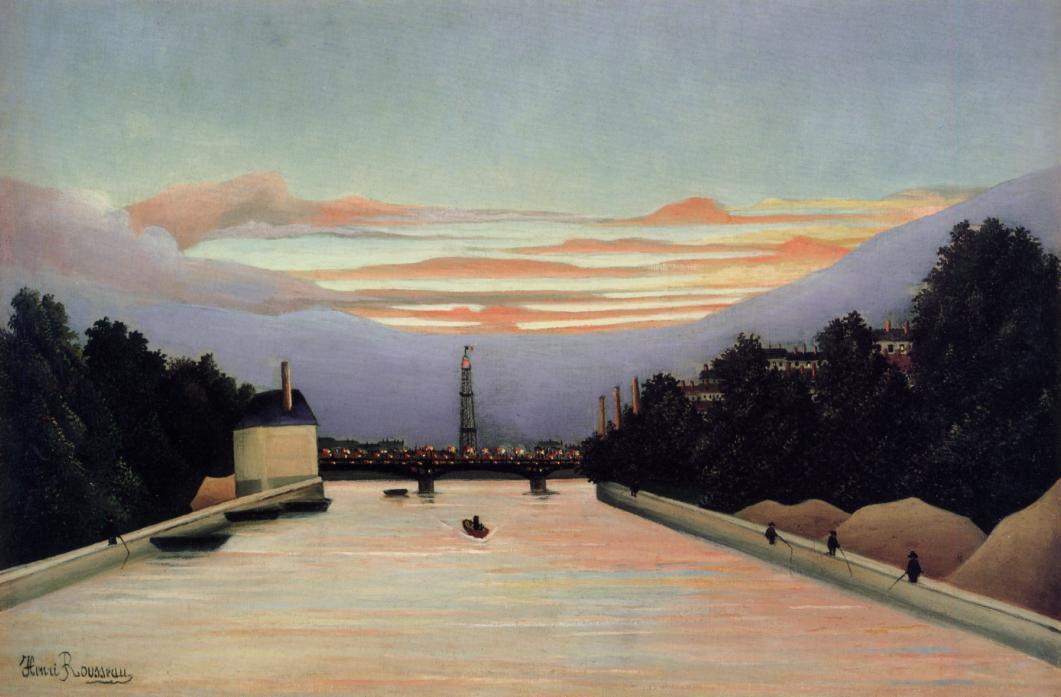 The Eiffel Tower, vintage artwork by Henri Rousseau, 12x8" (A4) Poster