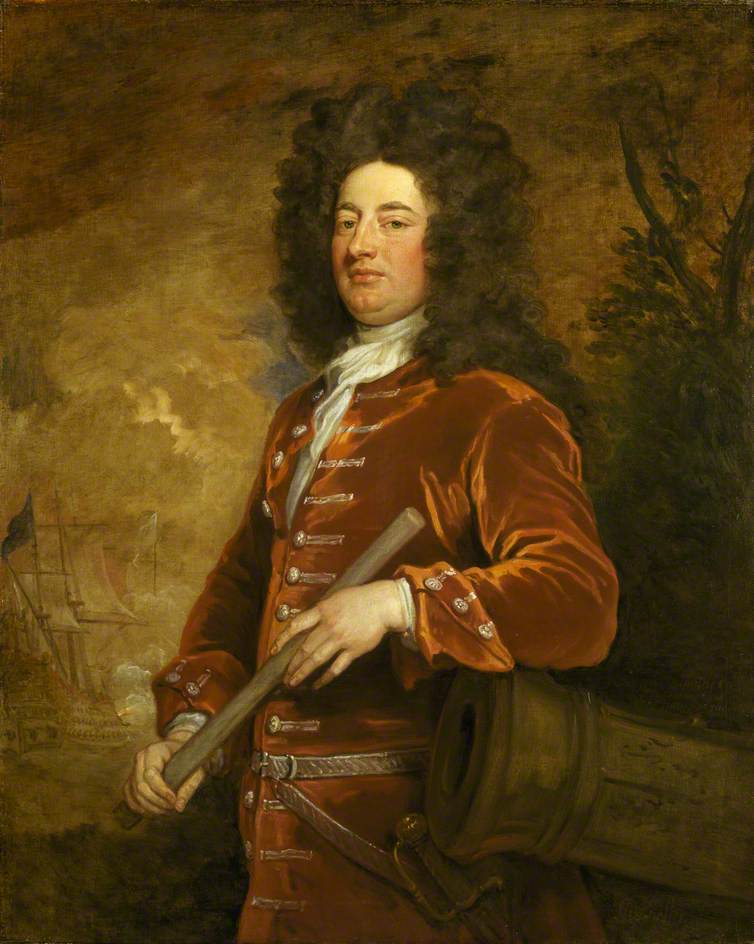 Admiral Sir John Jennings, vintage artwork by Sir Godfrey Kneller, BT., 12x8" (A4) Poster