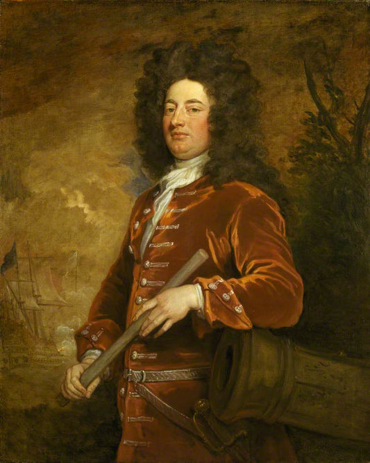 Admiral Sir John Jennings, vintage artwork by Sir Godfrey Kneller, BT., 12x8" (A4) Poster