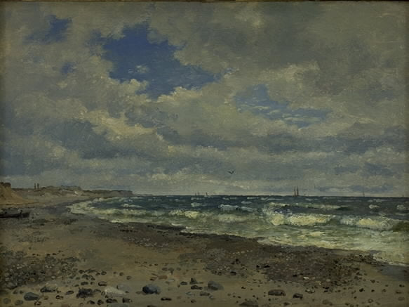 A Beach with Dunes on the West Coast of Jutland, vintage artwork by Dankvart Dreyer, A3 (16x12") Poster Print