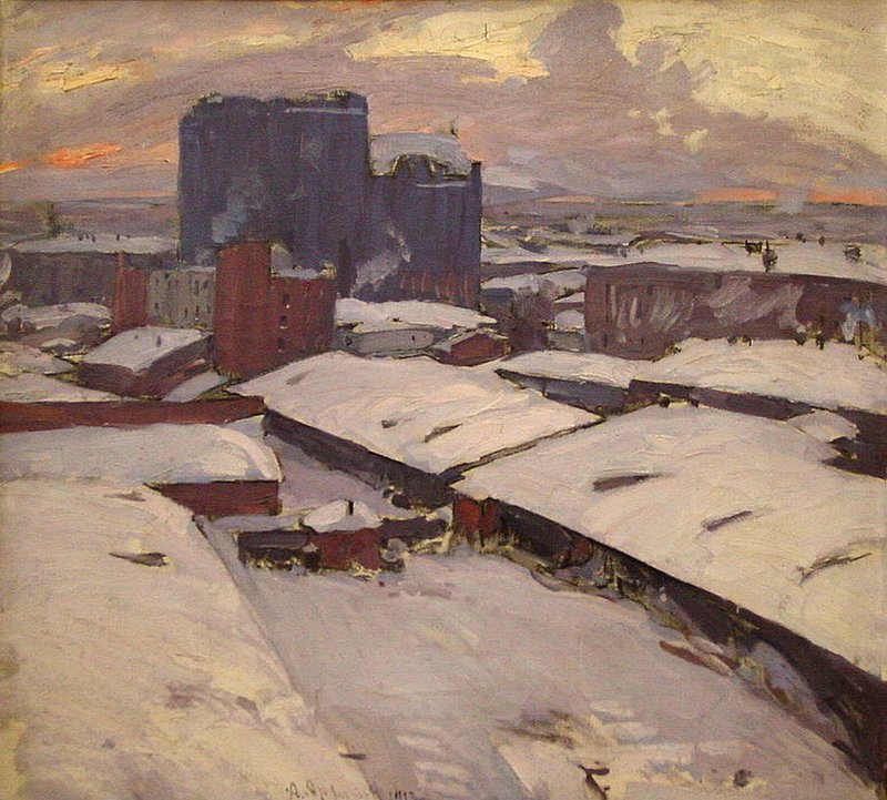 Moscow Backyards by Abram Efimovich Arkhipov,A3(16x12")Poster