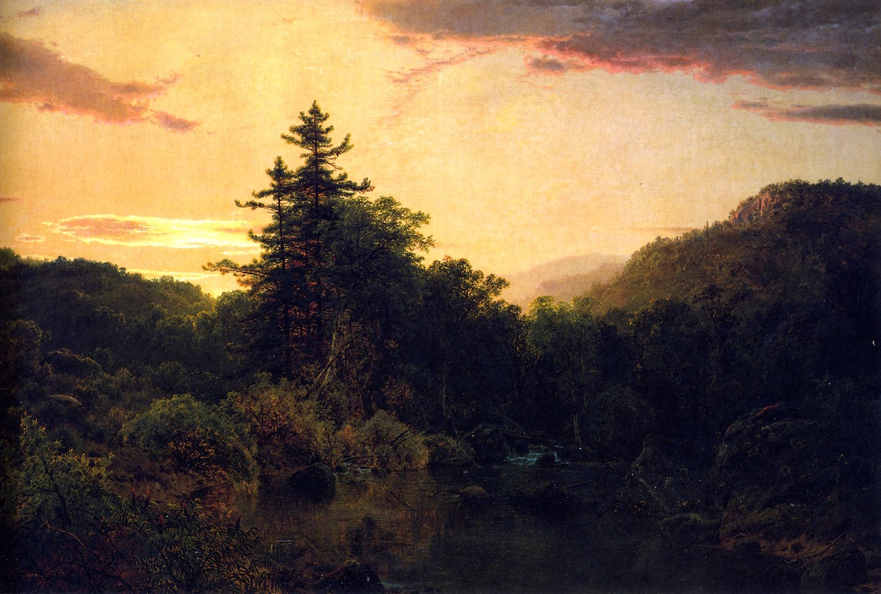 Sources of the Susquehanna, vintage artwork by Louis Remy Mignot, 12x8" (A4) Poster