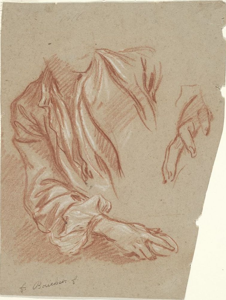 Boy Holding an Egg, vintage artwork by François Boucher, 12x8" (A4) Poster