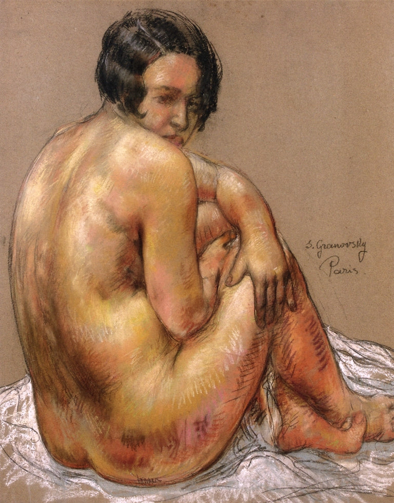 Nude Seated Three Quarters by Samuel Granowsky,16x12(A3) Poster