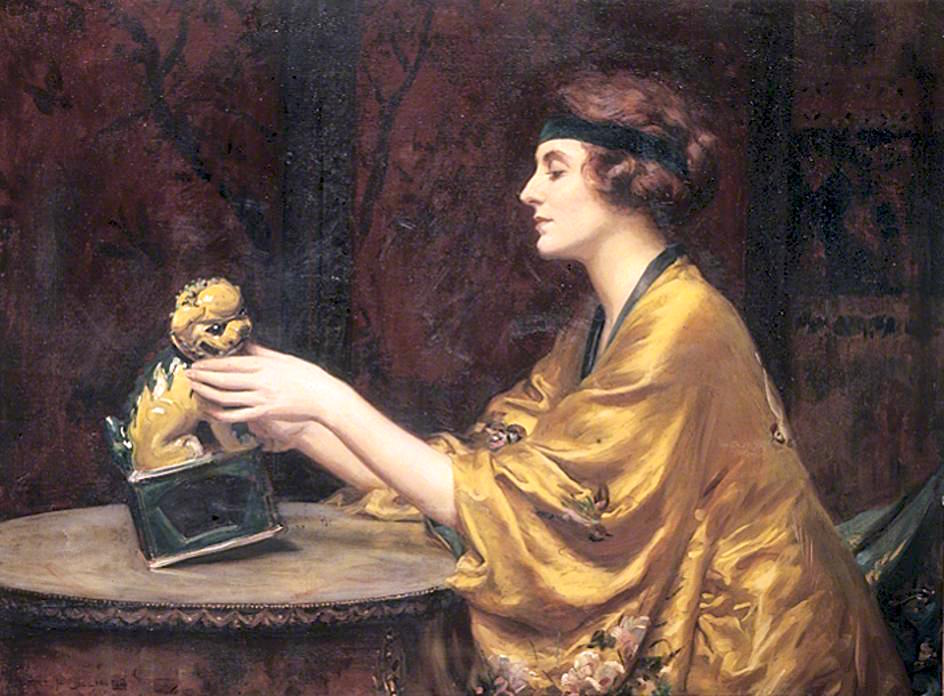 Kimono and Kylin, vintage artwork by Albert Henry Collings, 12x8" (A4) Poster