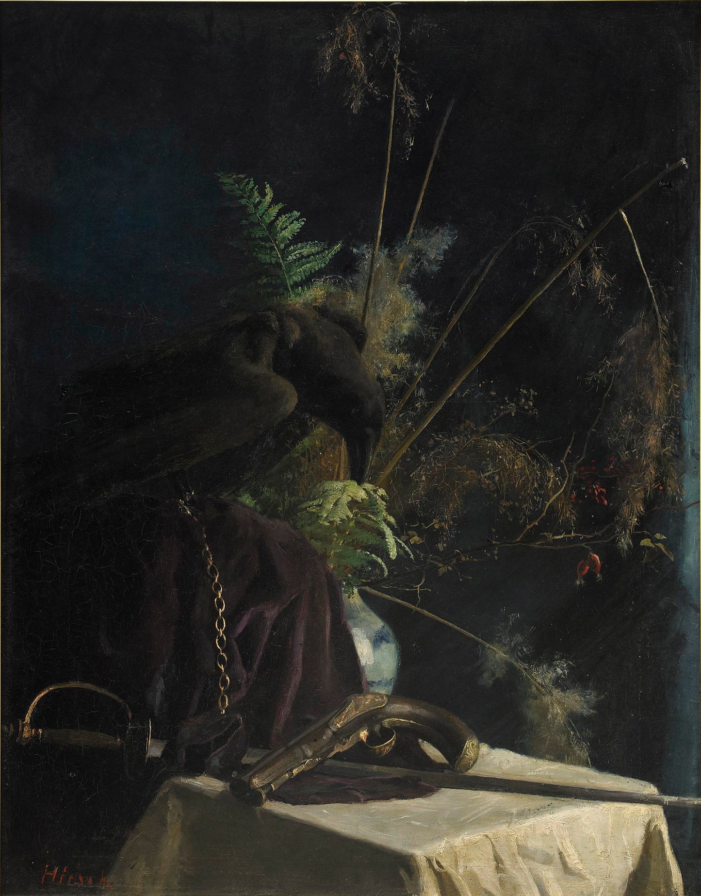 Still life with raven by Hanna Hirsch-Pauli,A3(16x12")Poster