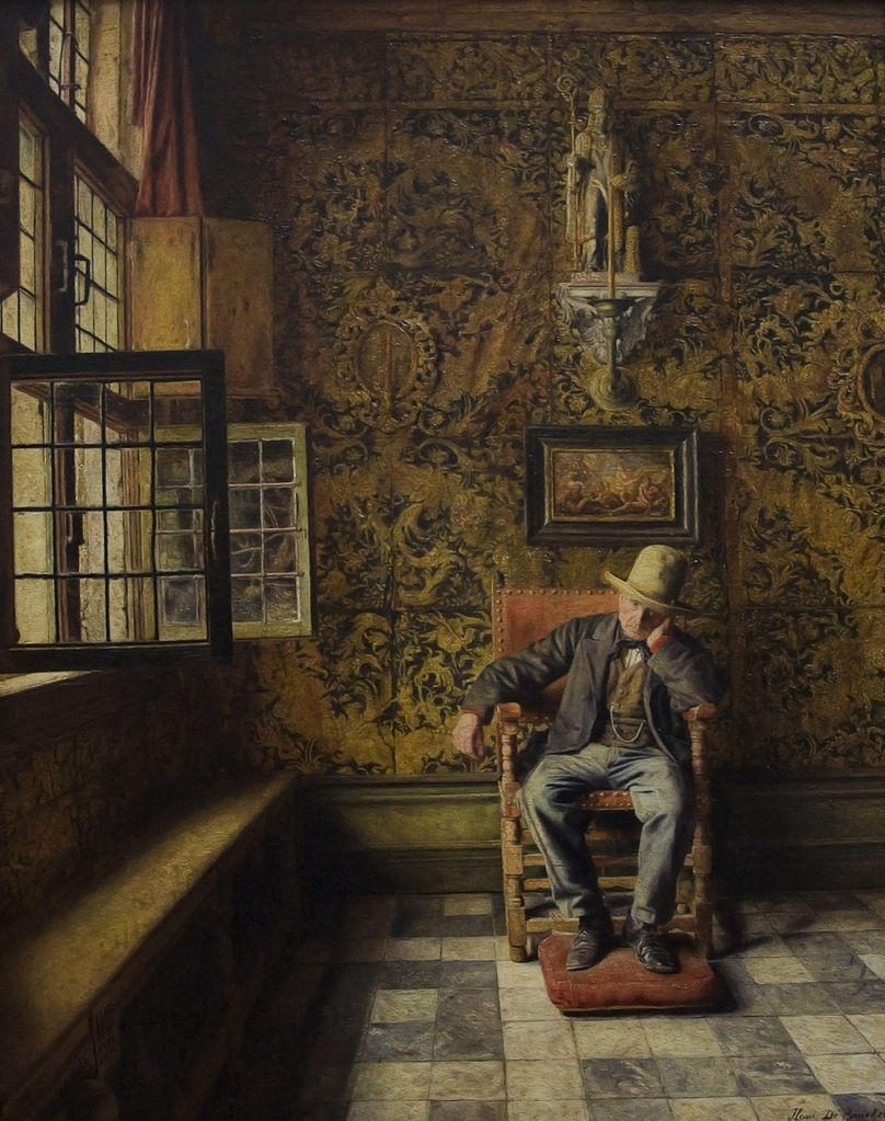 The man in the chair, vintage artwork by Henri de Braekeleer, 12x8" (A4) Poster