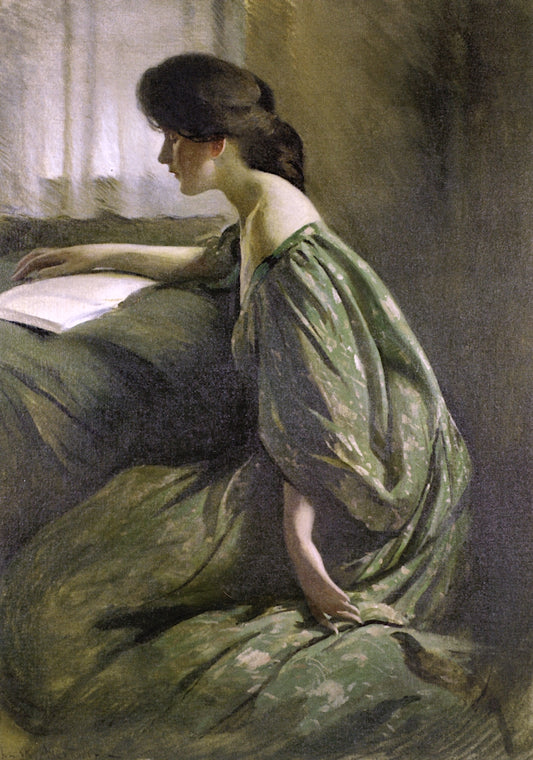 A Quiet Hour, vintage artwork by John White Alexander, 12x8" (A4) Poster