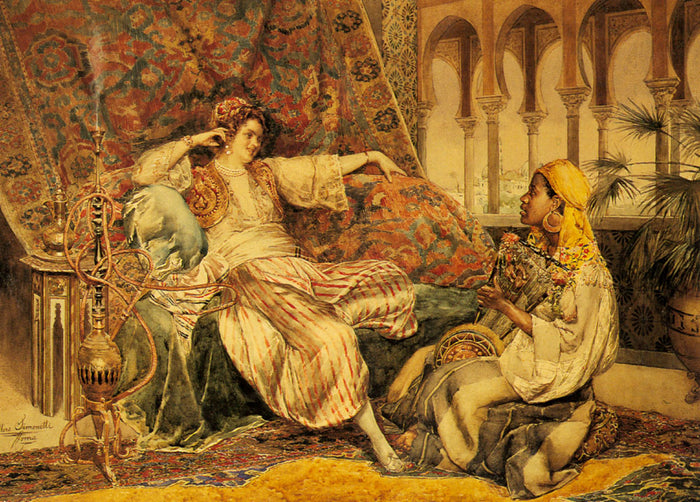 The serenade in the palace by Ettore Simonetti,A3(16x12