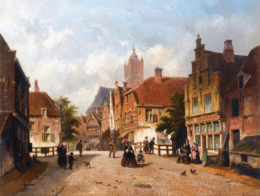 A Dutch Street, vintage artwork by Adrianus Eversen, A3 (16x12") Poster Print