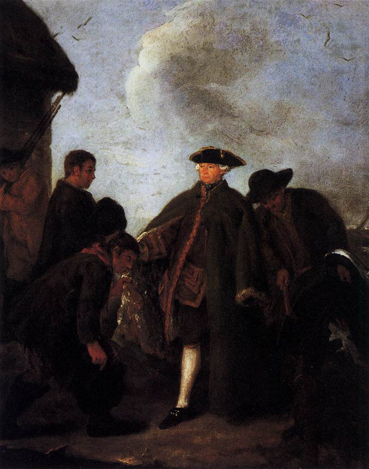 Arriving for the Hunt, vintage artwork by Pietro Longhi, 12x8" (A4) Poster