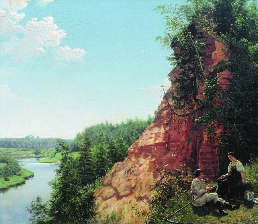 View of the Tosno River, vintage artwork by Alexei Tyranov, A3 (16x12") Poster Print