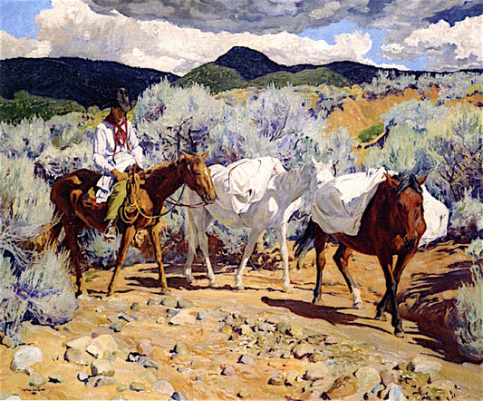 His Kit, vintage artwork by Walter Ufer, 12x8" (A4) Poster