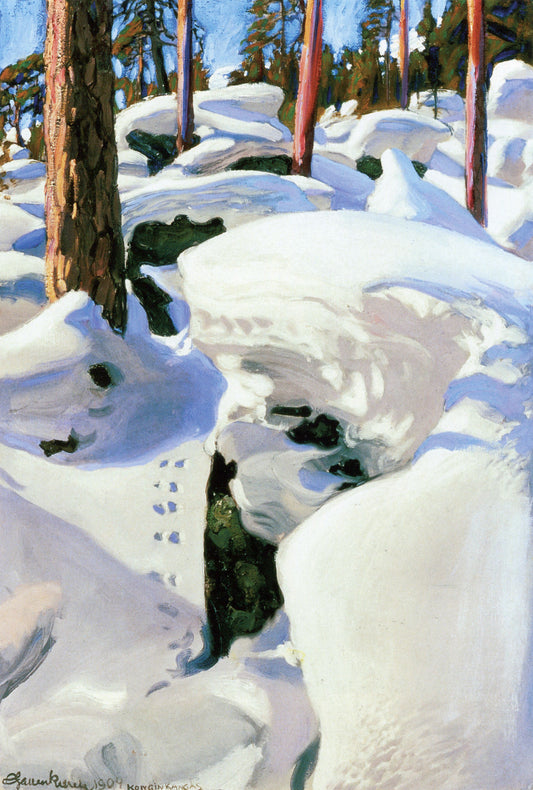 The Lair of the Lynx, vintage artwork by Akseli Gallen-Kallela, 12x8" (A4) Poster