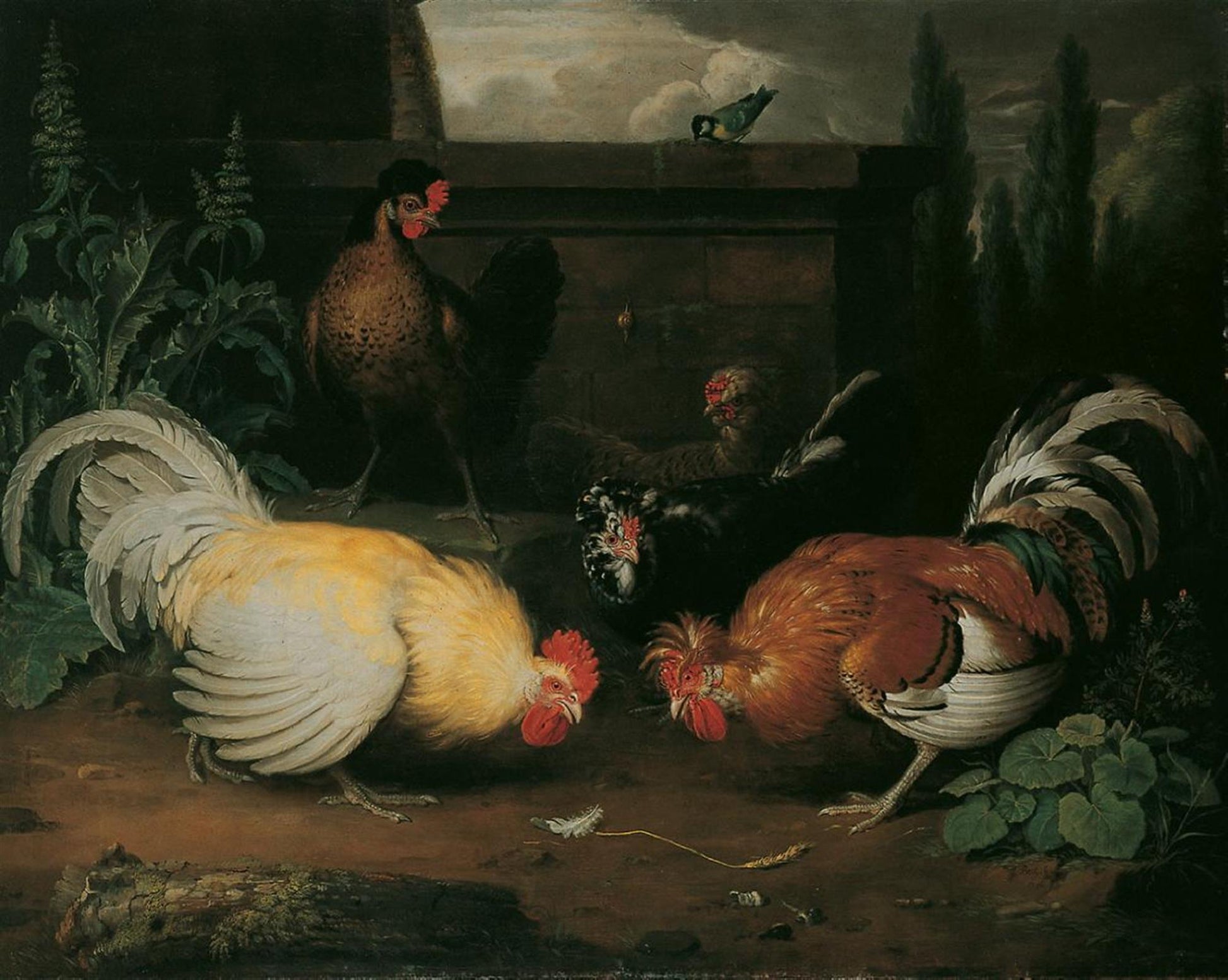 The Chicken Yard, vintage artwork by Jakob Samuel Beck, 12x8" (A4) Poster