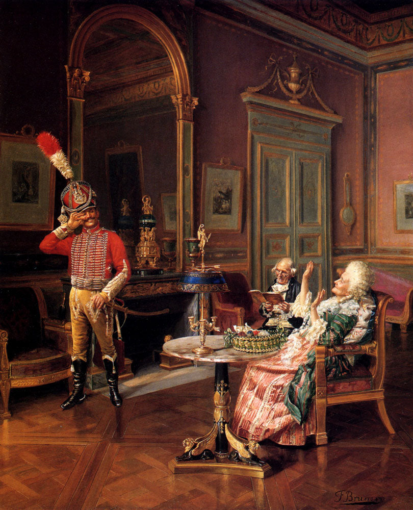 Before the Parade, vintage artwork by Francois Brunery, 12x8" (A4) Poster