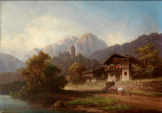 Alpine Land, vintage artwork by Anton Doll, 12x8" (A4) Poster
