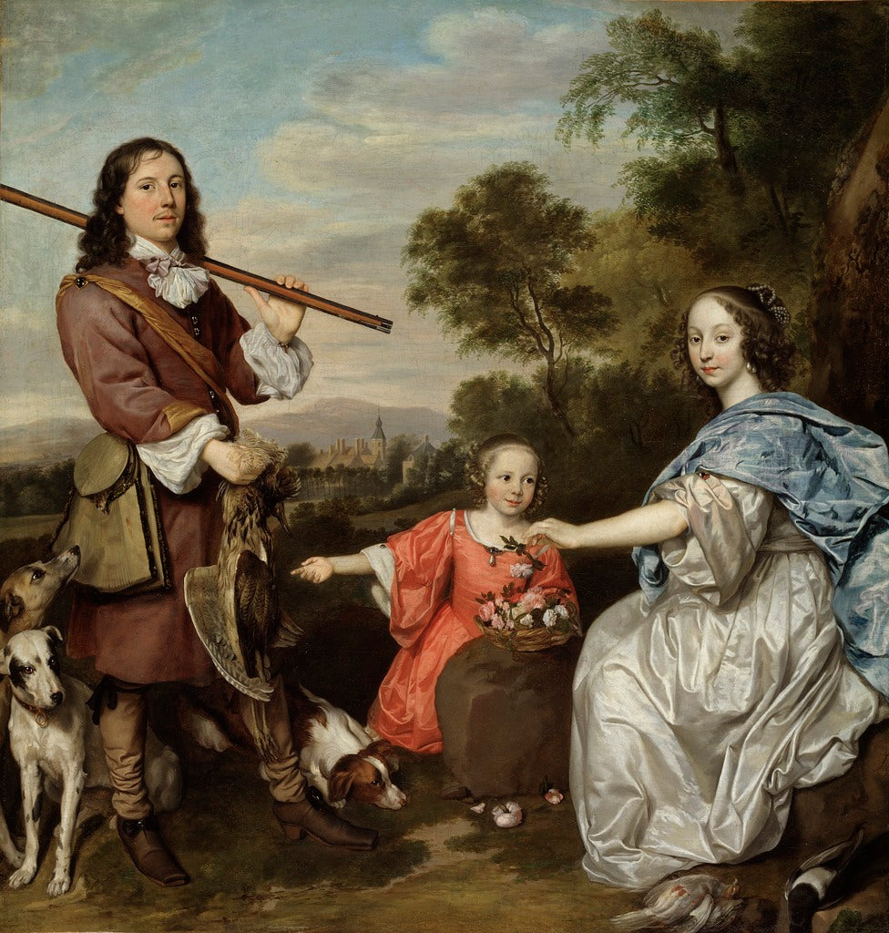 Matthijs Pompe van Slingelandt and Family, vintage artwork by Jan Mijtens, 12x8" (A4) Poster