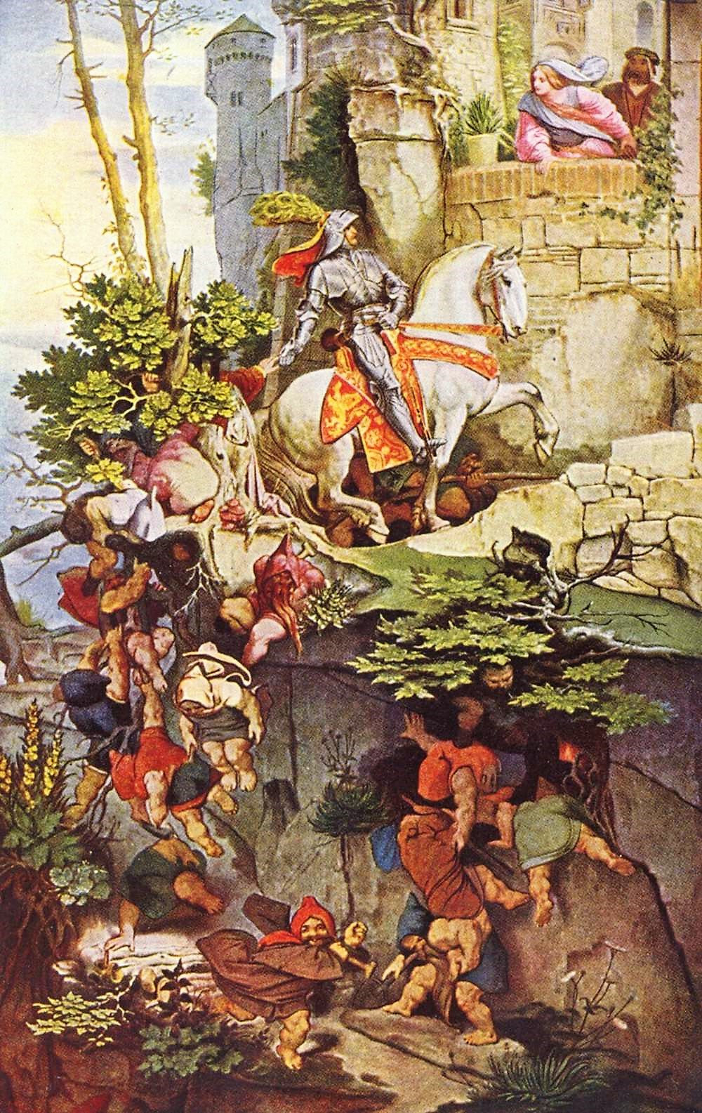 The Rider Kunos of Falkenstein, vintage artwork by Moritz von Schwind, A3 (16x12") Poster Print