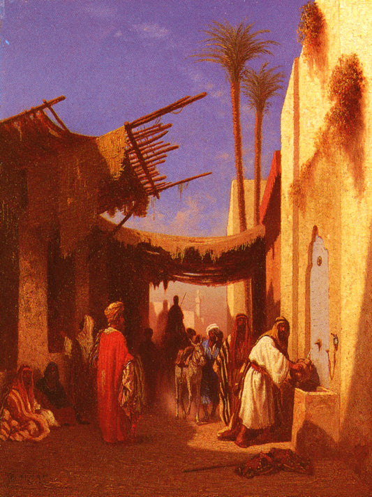 Street in Damascus, vintage artwork by Charles Theodore Frère, A3 (16x12") Poster Print
