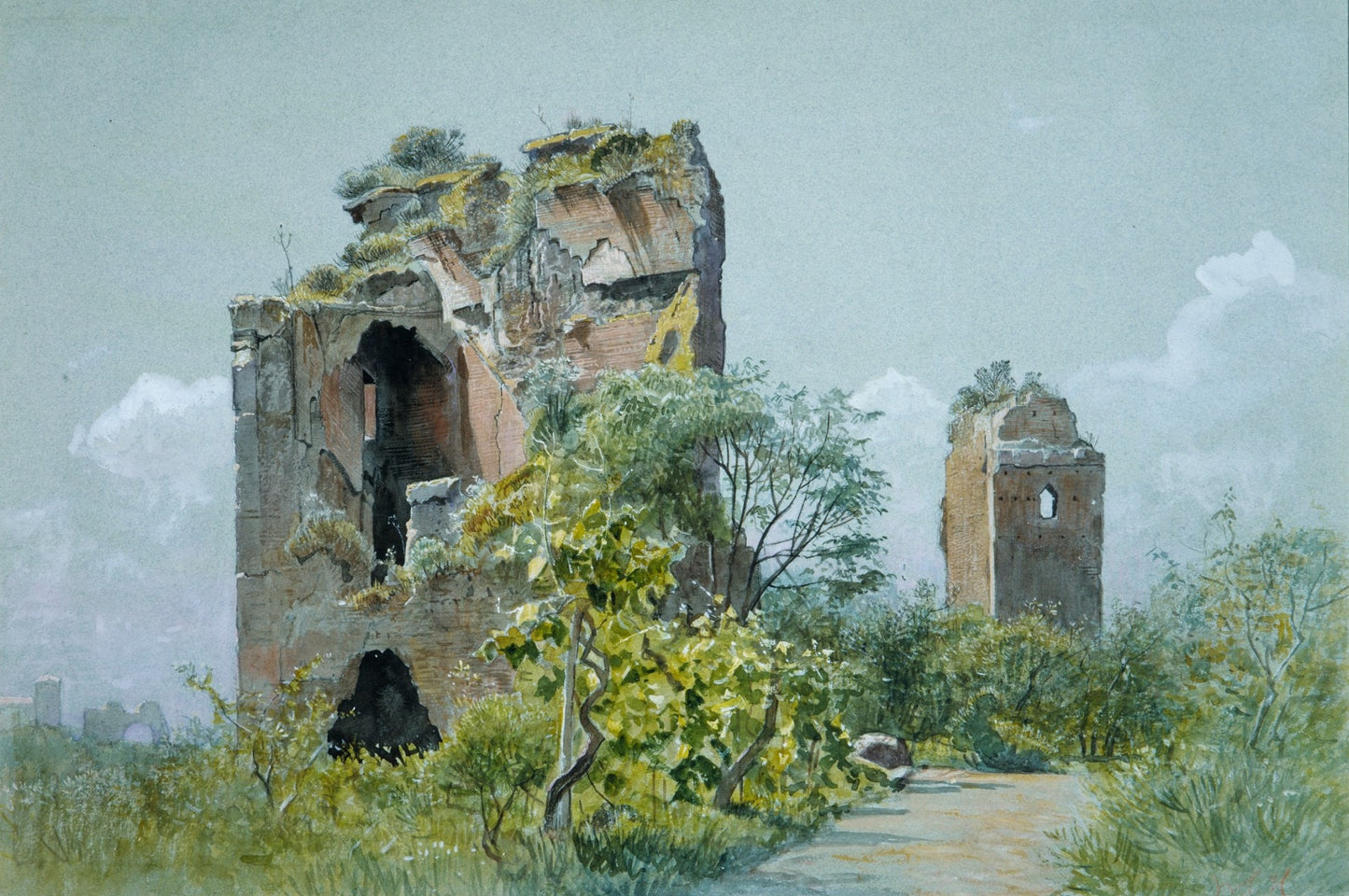 Sette Sale (Villa Brancaccio, Rome), vintage artwork by William Stanley Haseltine, 12x8" (A4) Poster