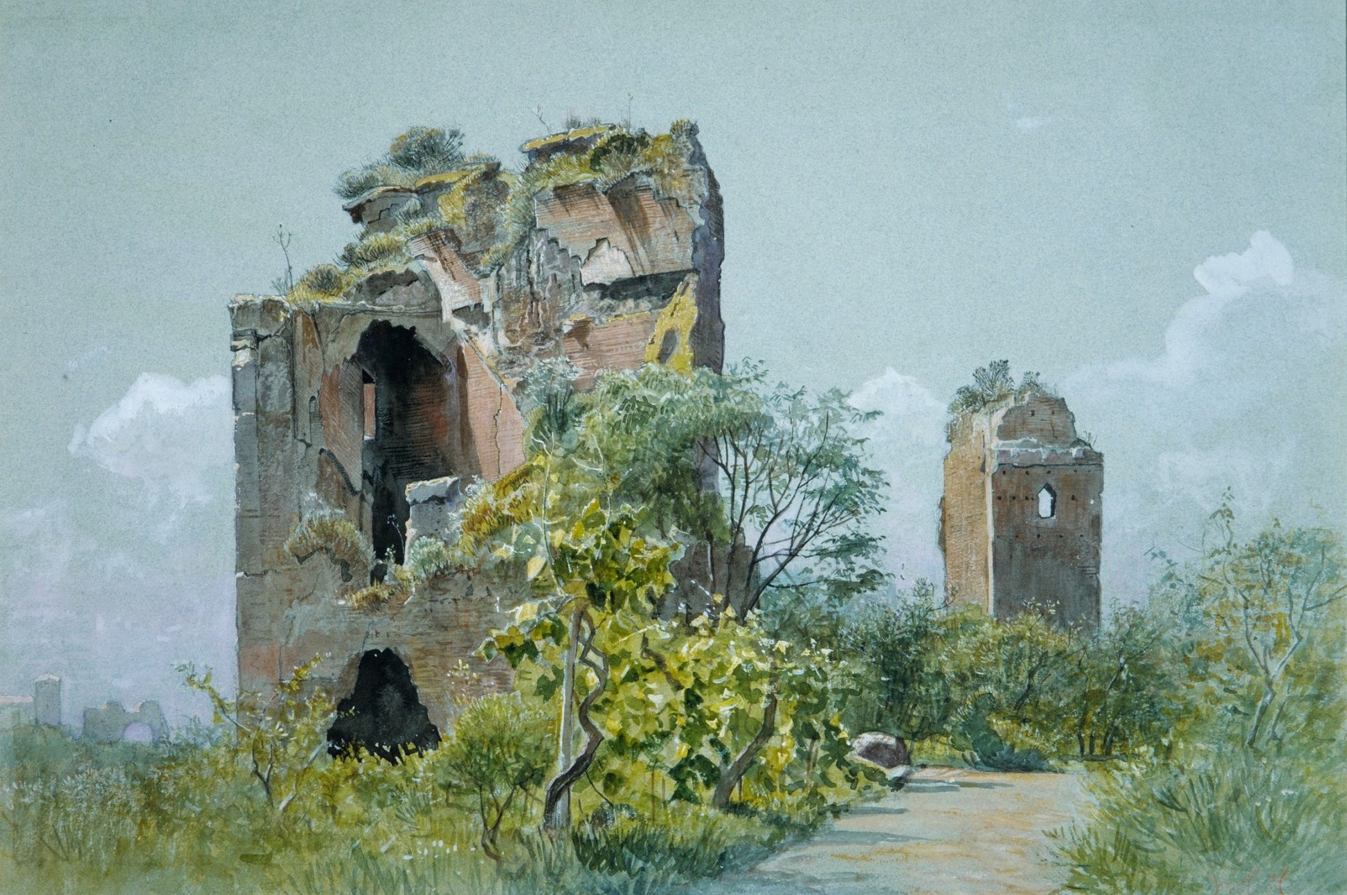 Sette Sale (Villa Brancaccio, Rome), vintage artwork by William Stanley Haseltine, 12x8" (A4) Poster