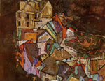 Edge of Town, vintage artwork by Egon Schiele, 12x8" (A4) Poster