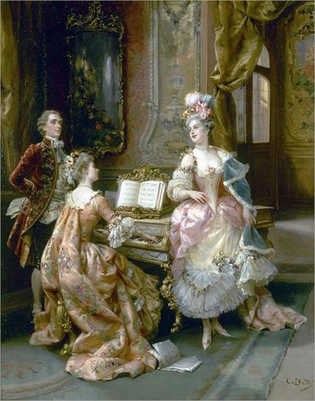 The Singing Lesson, vintage artwork by Cesare Augusto Detti, 12x8" (A4) Poster