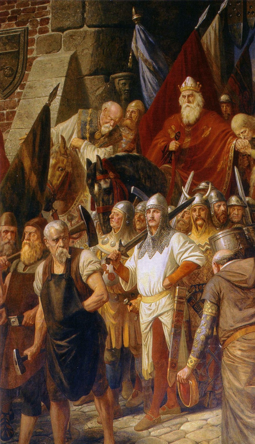 Henry IV Promulgated the Public Peace in Mainz, vintage artwork by Hermann Wislicenus, 12x8" (A4) Poster
