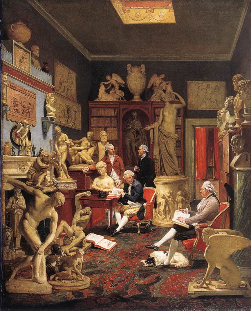 Charles Towneley in his Sculpture Gallery, vintage artwork by Johann Zoffany, 12x8" (A4) Poster