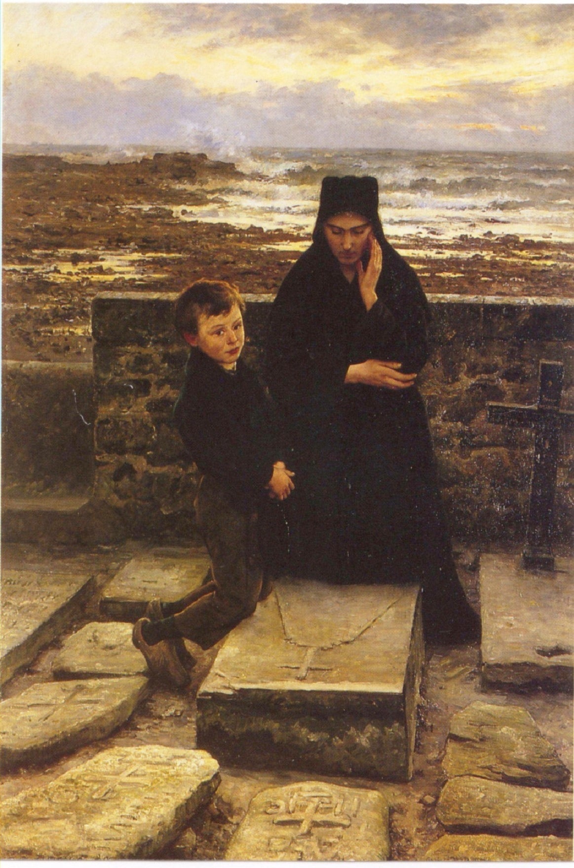 La veuve de l'Île de Sein, vintage artwork by Emile Renouf, 12x8" (A4) Poster
