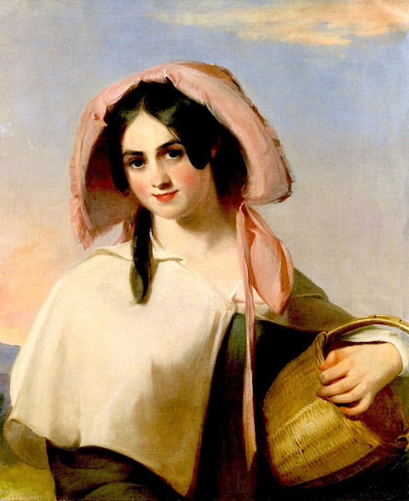 Elizabeth Cook (Mrs. Benjamin Franklin Bache) as The Country Girl, vintage artwork by Thomas Sully, 12x8" (A4) Poster
