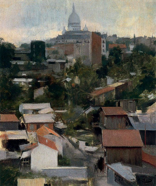 Le Sacre Coeur, Montmartre, vintage artwork by Ramon Casas y Carbó, 12x8" (A4) Poster