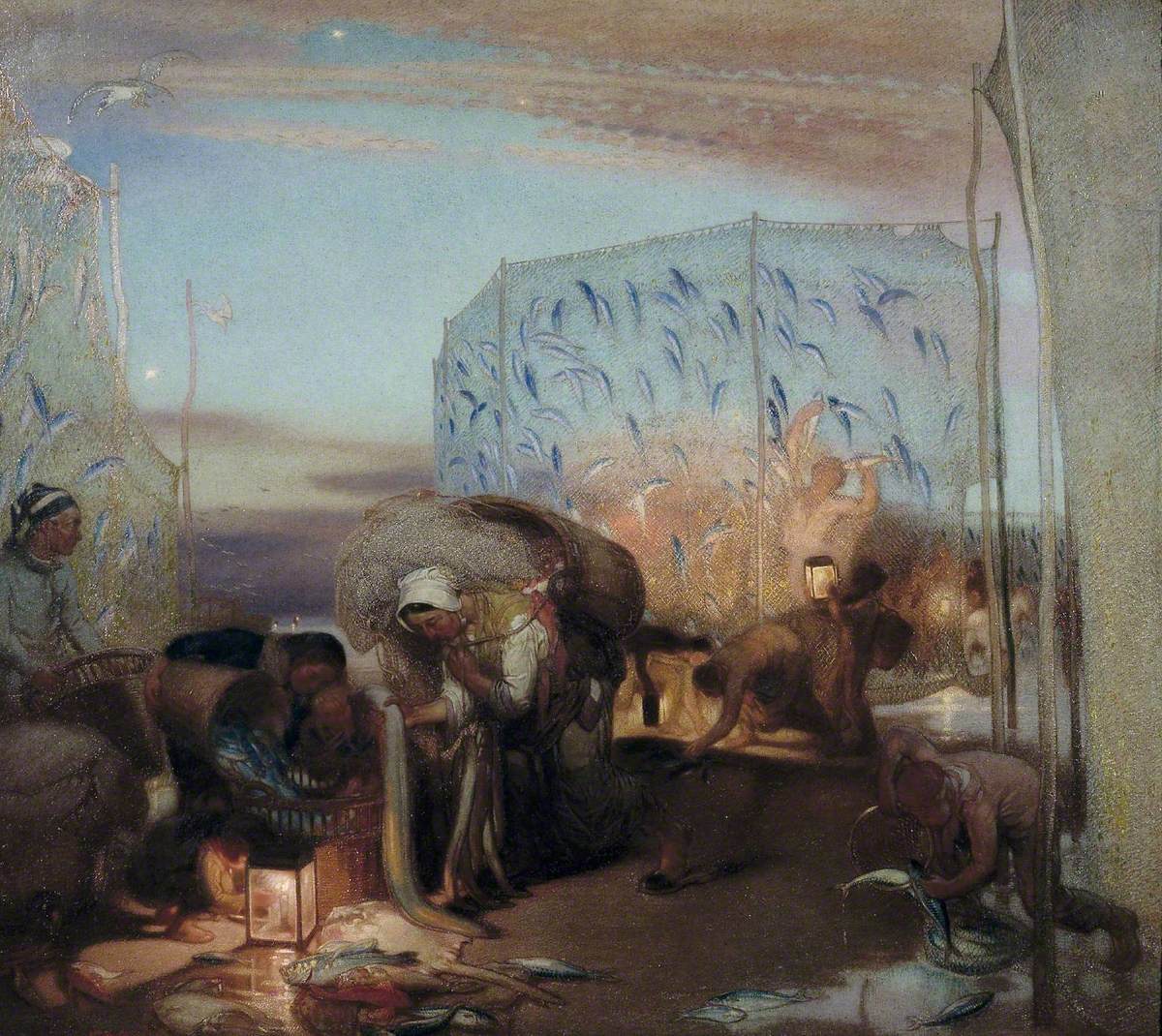 The Mackerel Nets by William Shackleton,16x12(A3) Poster