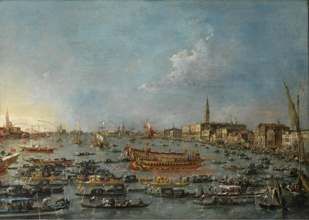 The Bucintoro Festival of Venice, vintage artwork by Francesco Guardi, 12x8" (A4) Poster