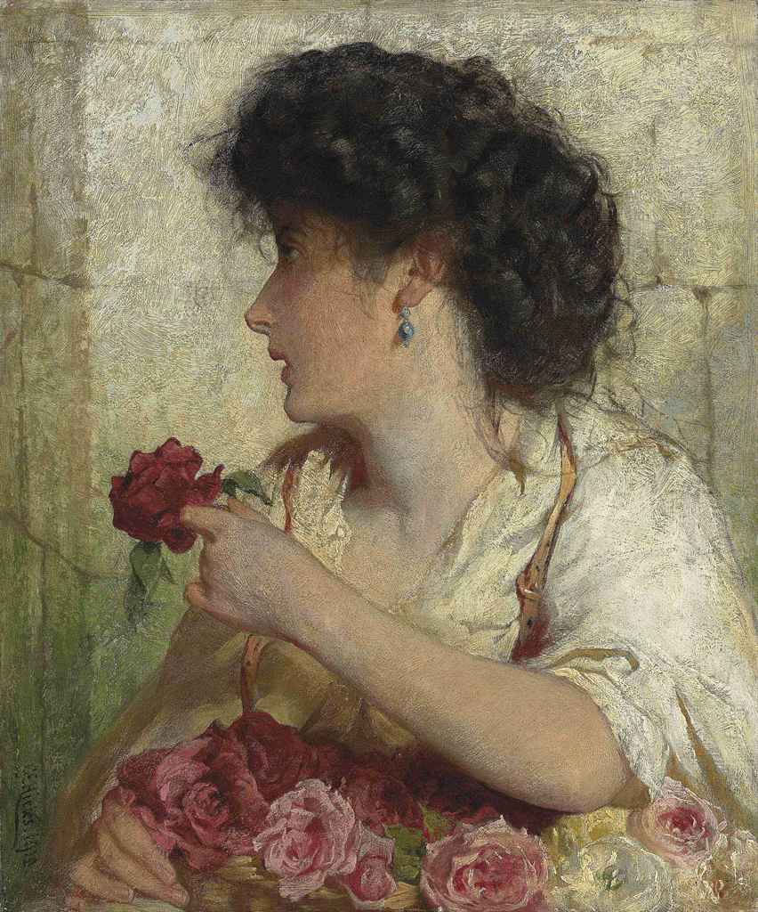 A Summer Rose, vintage artwork by George Elgar Hicks, 12x8" (A4) Poster
