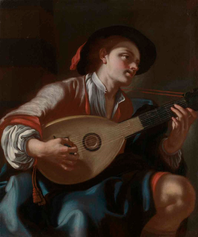 An Allegory of music, vintage artwork by Francesco de Mura, 12x8" (A4) Poster