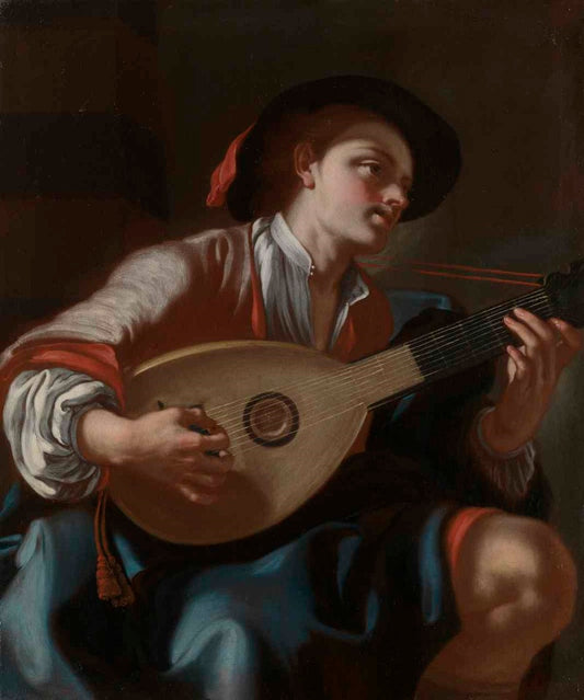 An Allegory of music, vintage artwork by Francesco de Mura, 12x8" (A4) Poster