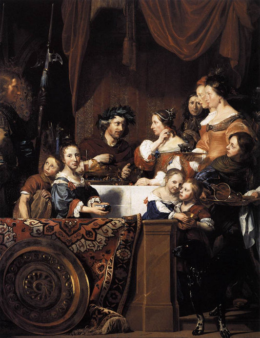 The de Bray Family, vintage artwork by Jan de Bray, 12x8" (A4) Poster