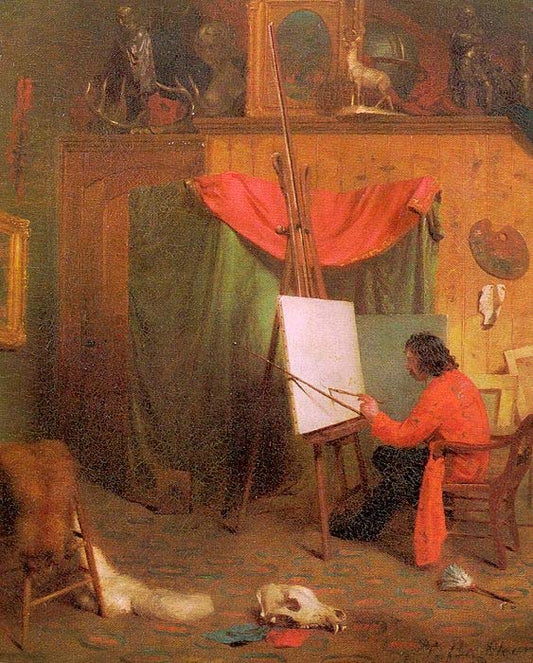 Self Portrait in the Studio, vintage artwork by William Holbrook Beard, 12x8" (A4) Poster