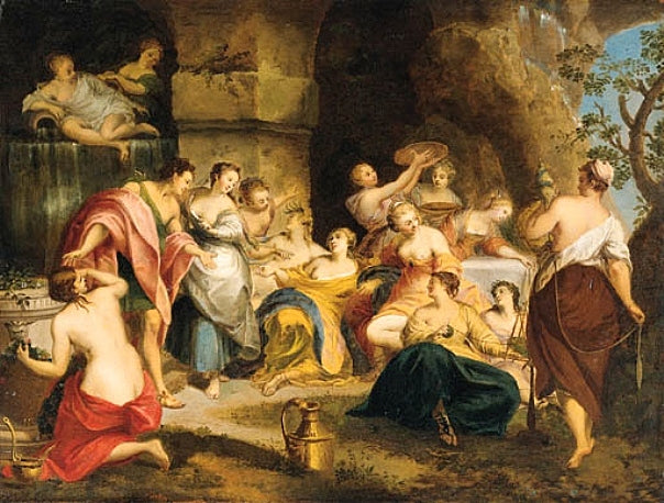 Telemachus on the Island of Calypso, vintage artwork by Nicolas Vleughels, 12x8" (A4) Poster