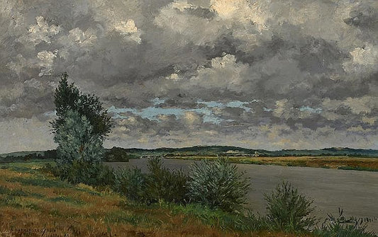 View of Carrières-sous-Bois, vintage artwork by Pierre-Emmanuel Damoye, 12x8" (A4) Poster