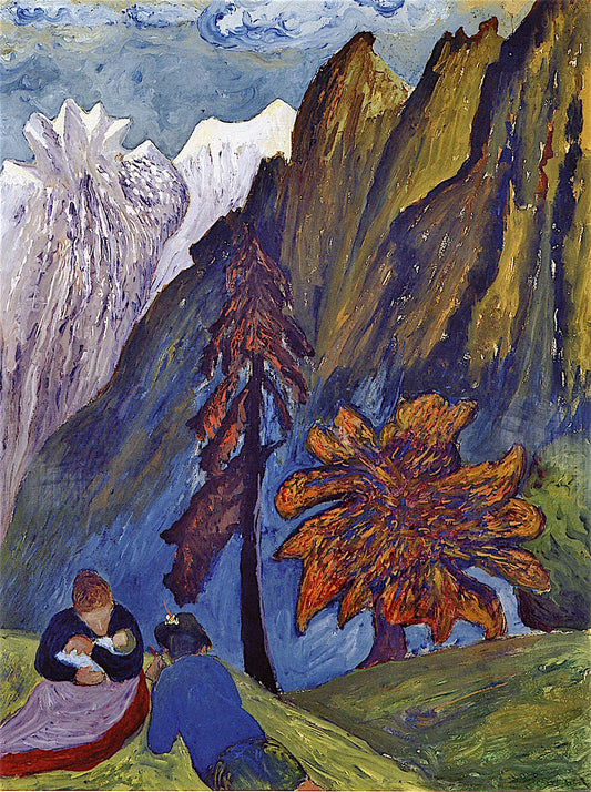 Autumn Idyll, vintage artwork by Marianne von Werefkin, 12x8" (A4) Poster