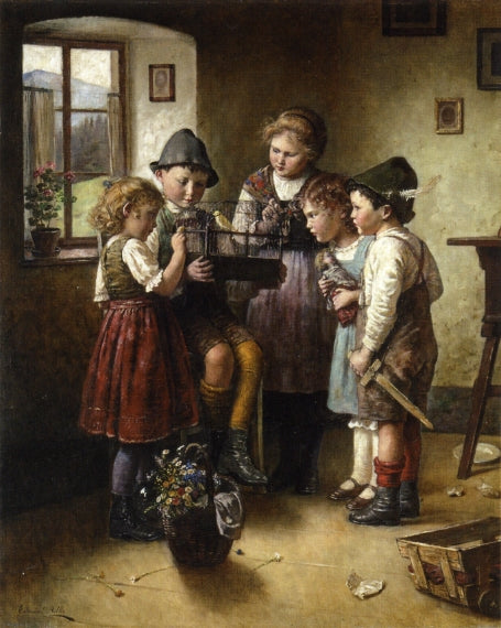The New Pet, vintage artwork by Étienne-Adolphe Piot, 12x8" (A4) Poster