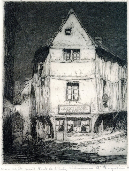 Moonlight Street, Pont-de-l'Arche by Clarence Gagnon,16x12(A3) Poster