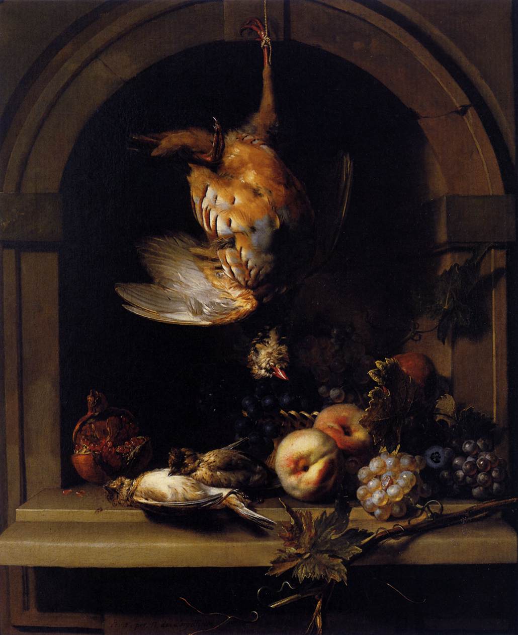 Partridge in a Niche, vintage artwork by Nicolas de Largillière, 12x8" (A4) Poster