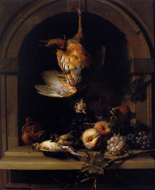 Partridge in a Niche, vintage artwork by Nicolas de Largillière, 12x8" (A4) Poster
