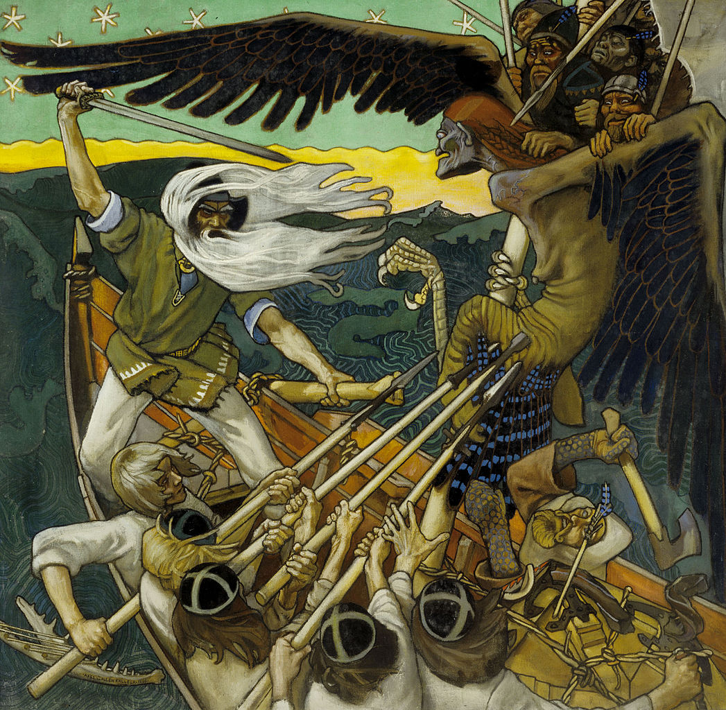 The Defense of the Sampo, vintage artwork by Akseli Gallen-Kallela, 12x8" (A4) Poster